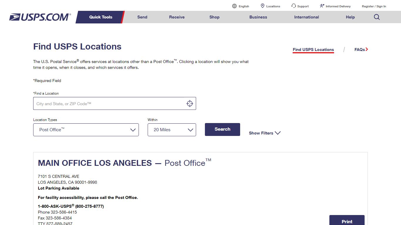 PO Locator | USPS